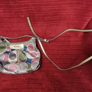 Coach multicolored satin Crossbody